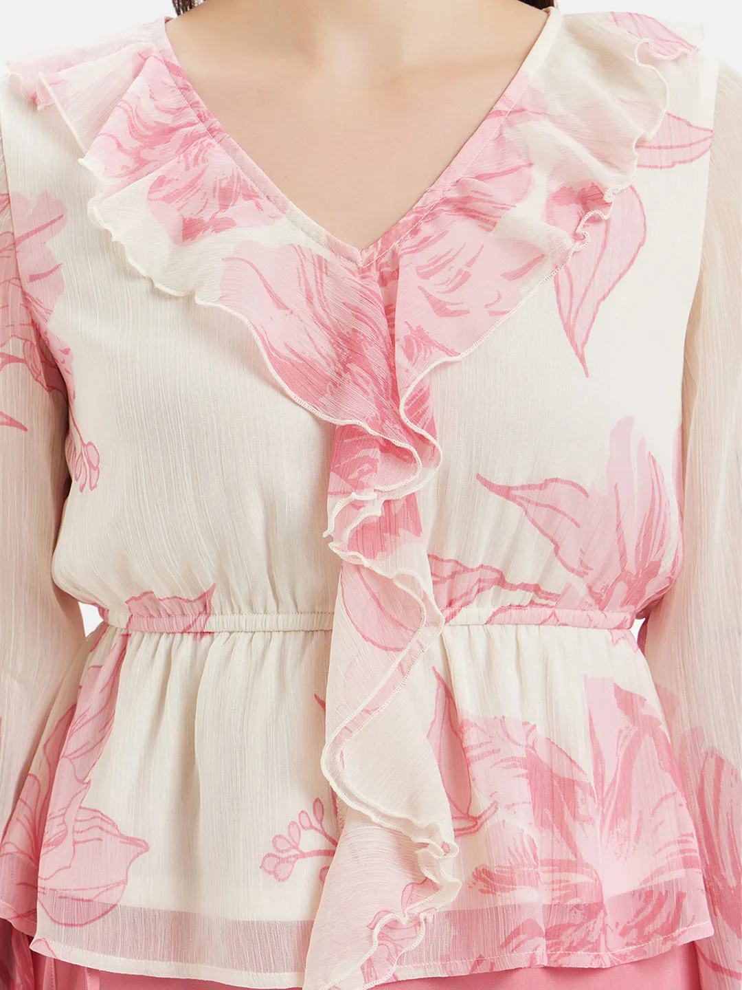 Flora Frill Peplum Top