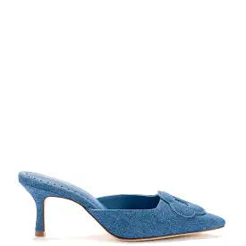 Flora Pump In Blue Stoned Denim