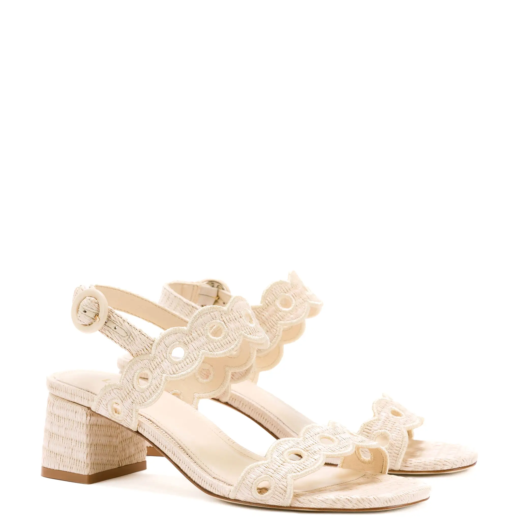 Florence Broderie Sandal In Natural Raffia