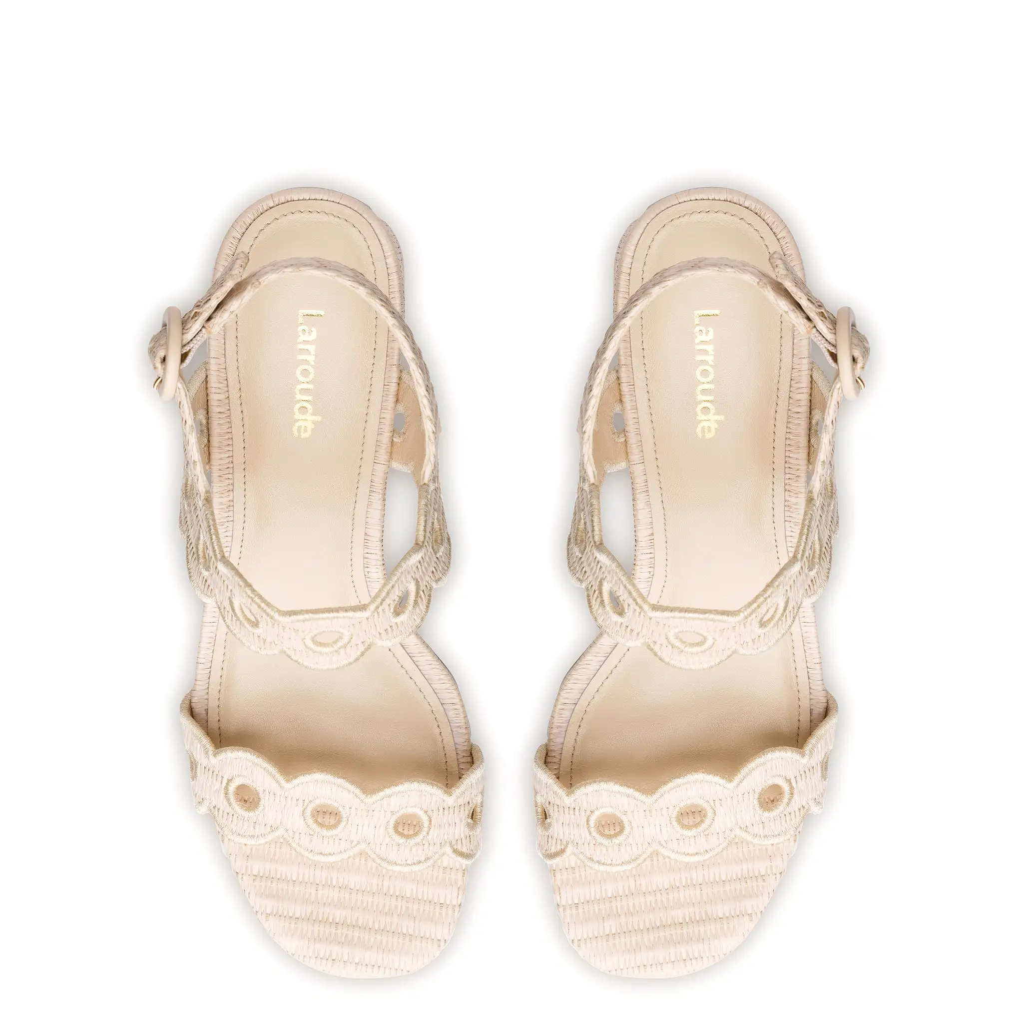 Florence Broderie Sandal In Natural Raffia