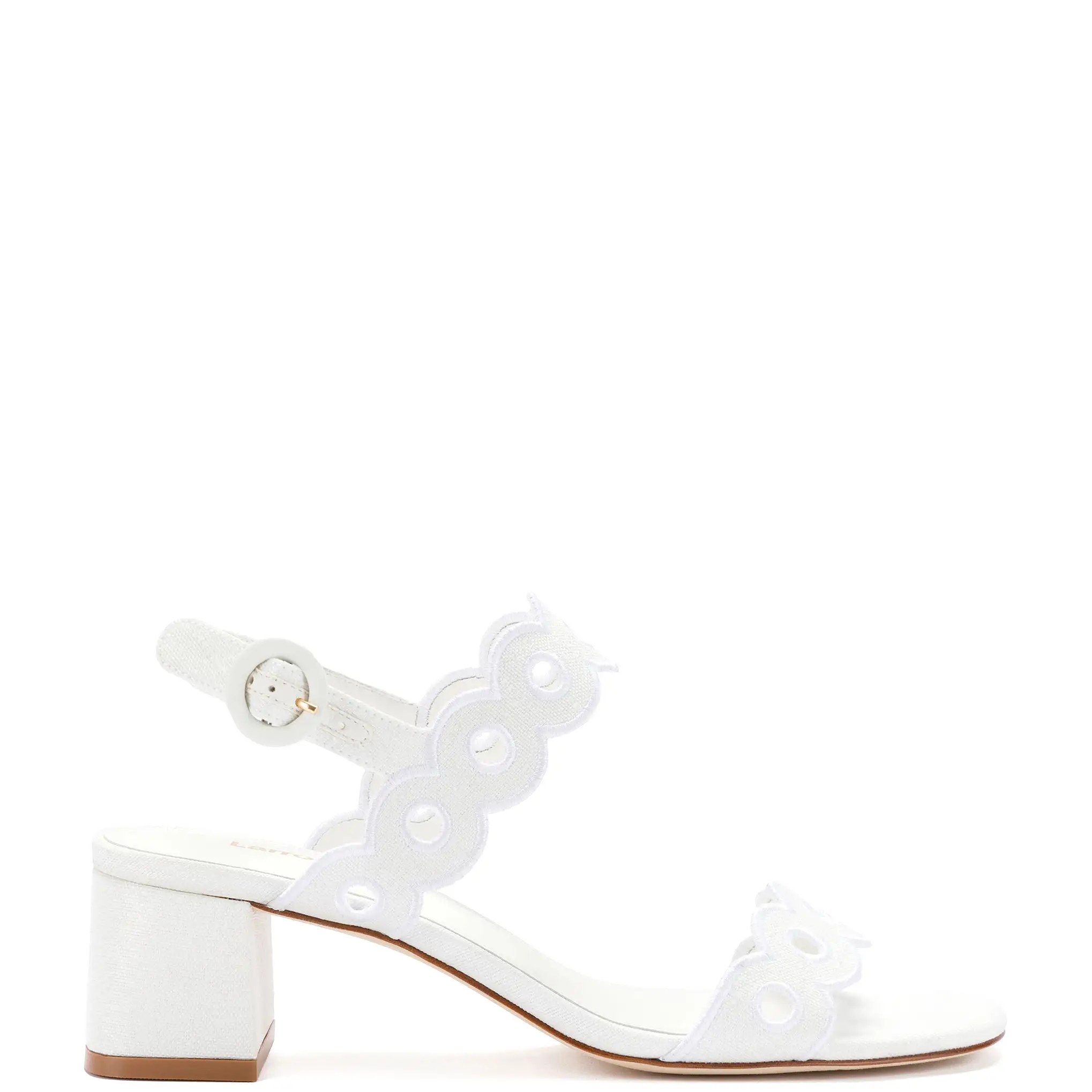 Florence Broderie Sandal In White Raffia