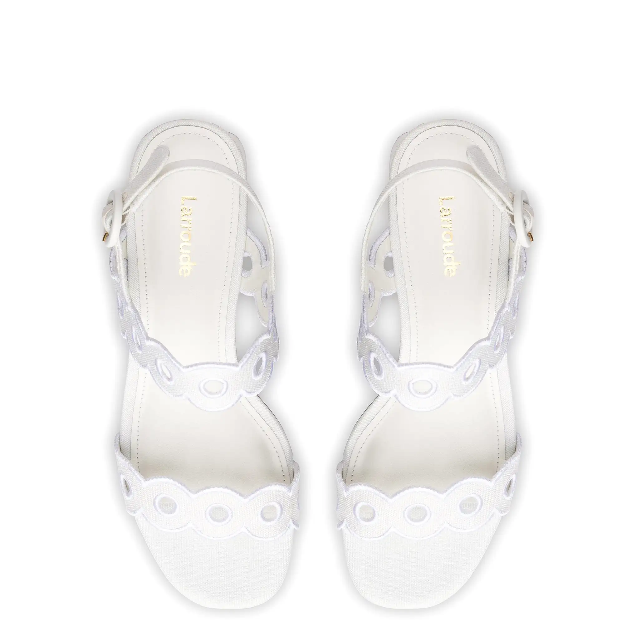 Florence Broderie Sandal In White Raffia