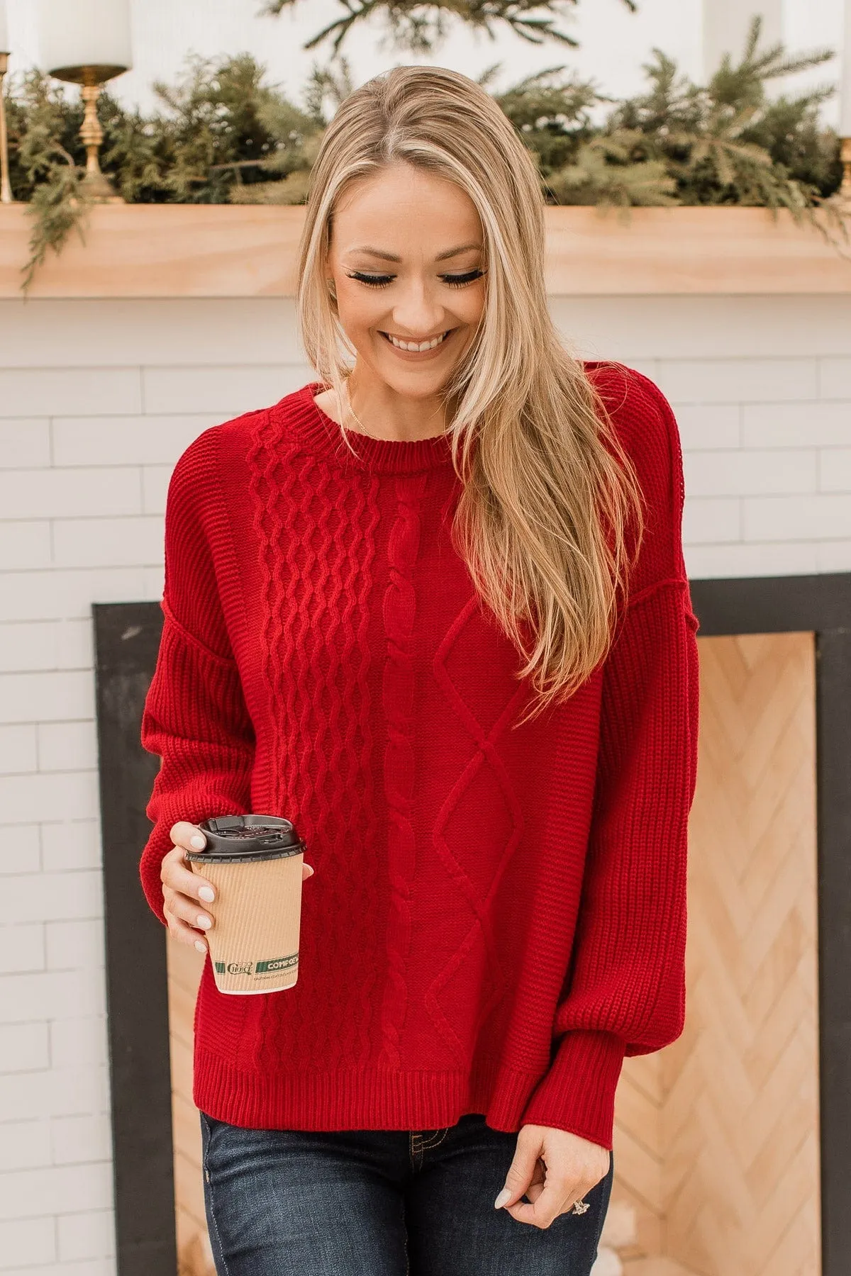 Good Things Await Knit Sweater- Red