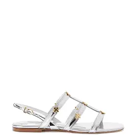 Harmony Flat Sandal In Silver Specchio