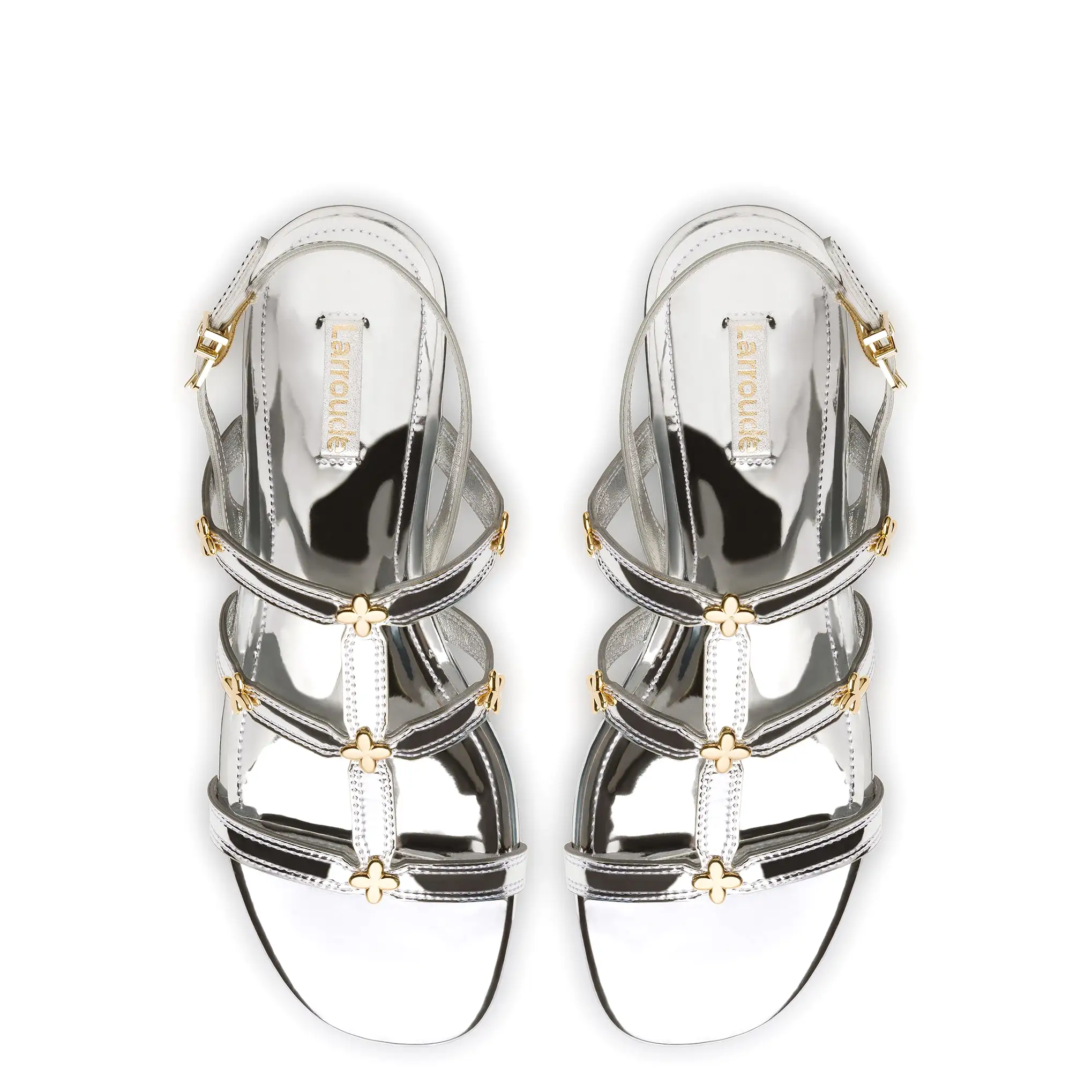 Harmony Flat Sandal In Silver Specchio