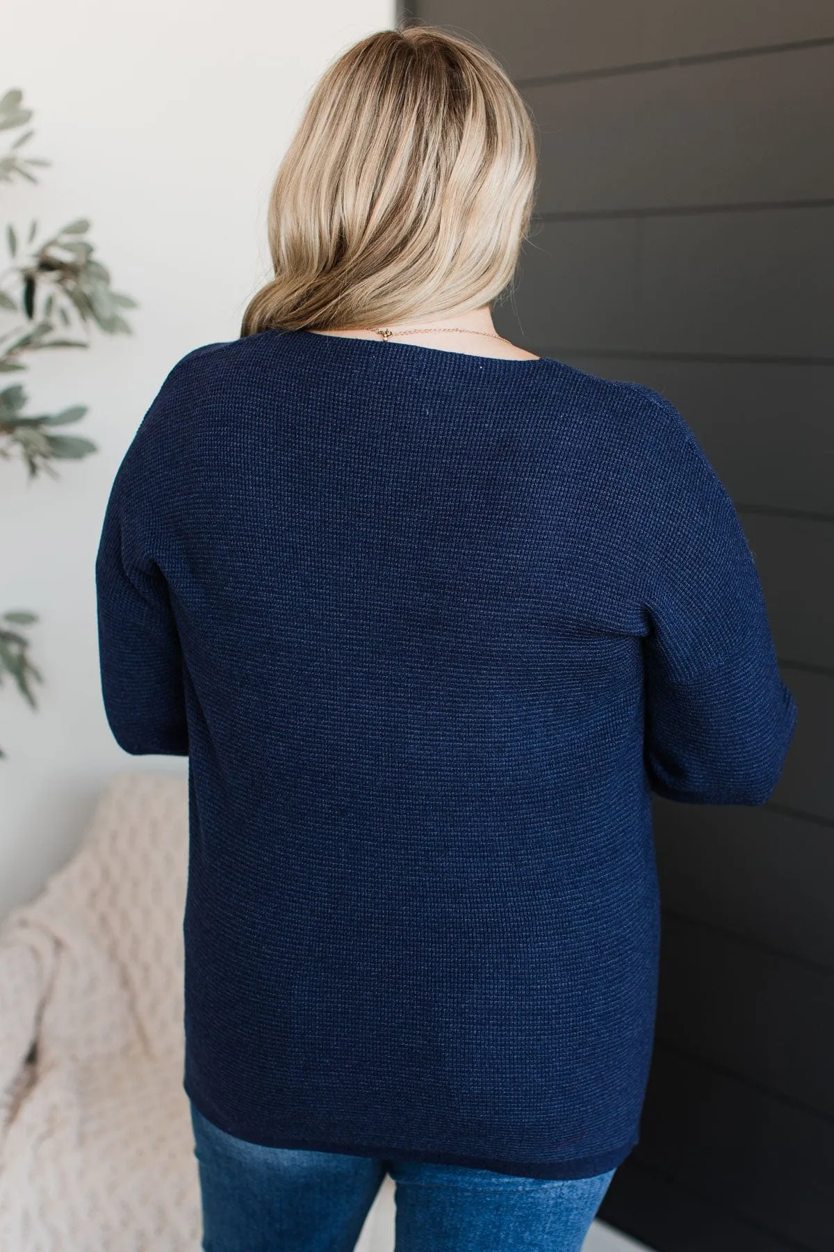 Here Together V-Neck Sweater- Navy