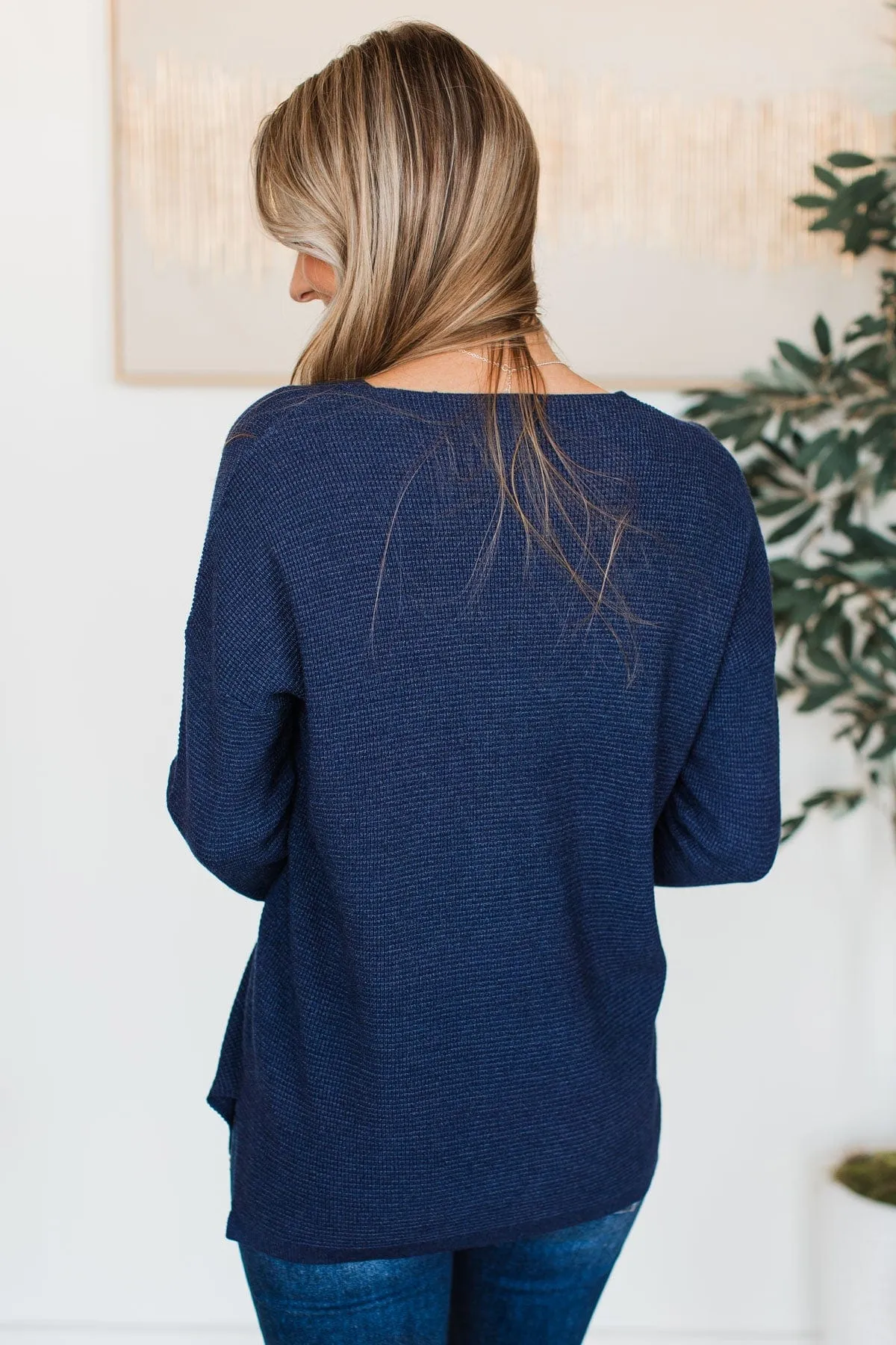 Here Together V-Neck Sweater- Navy