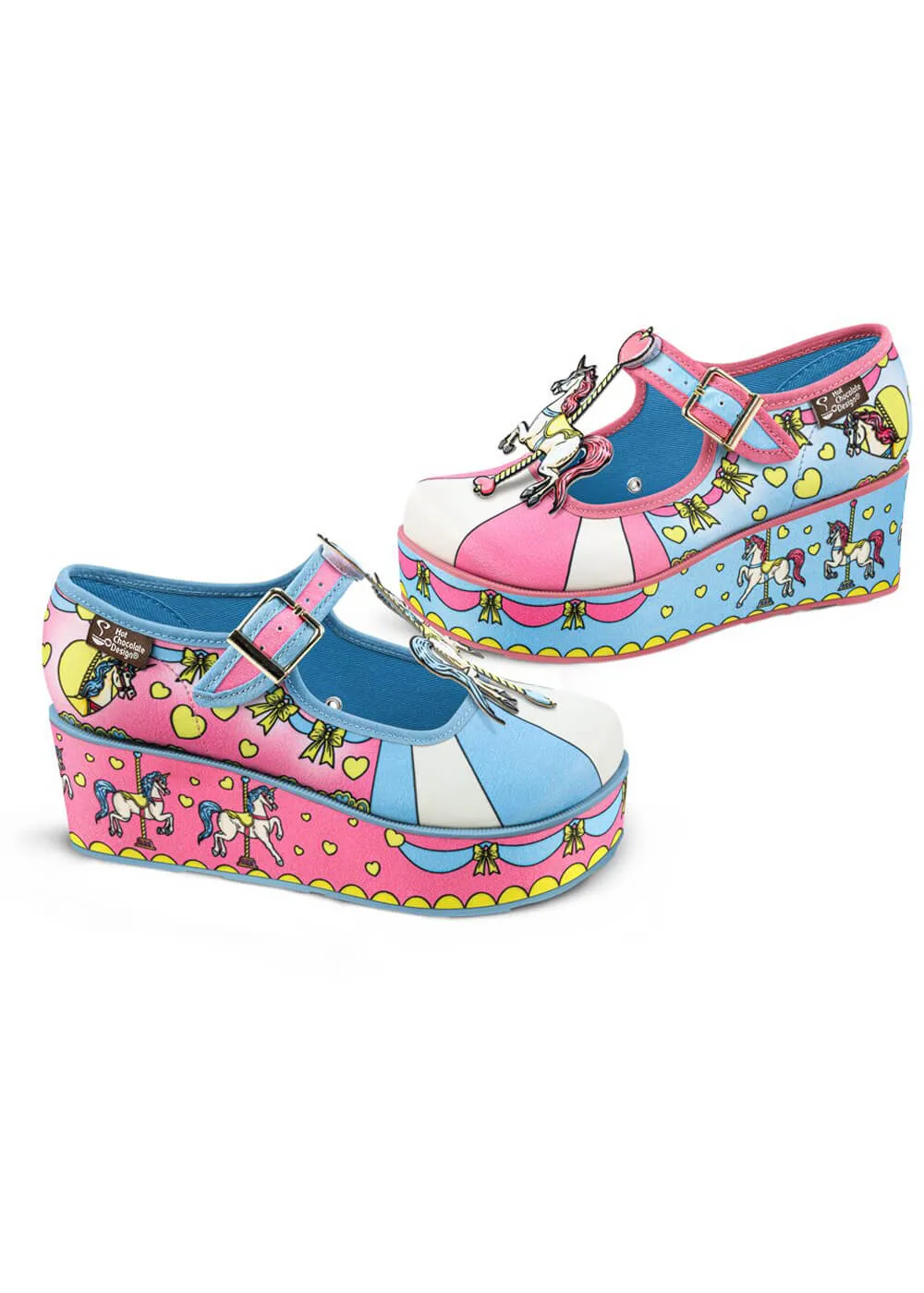 Hot Chocolate Design Tio Vivo Carousel Platform Shoes Multi