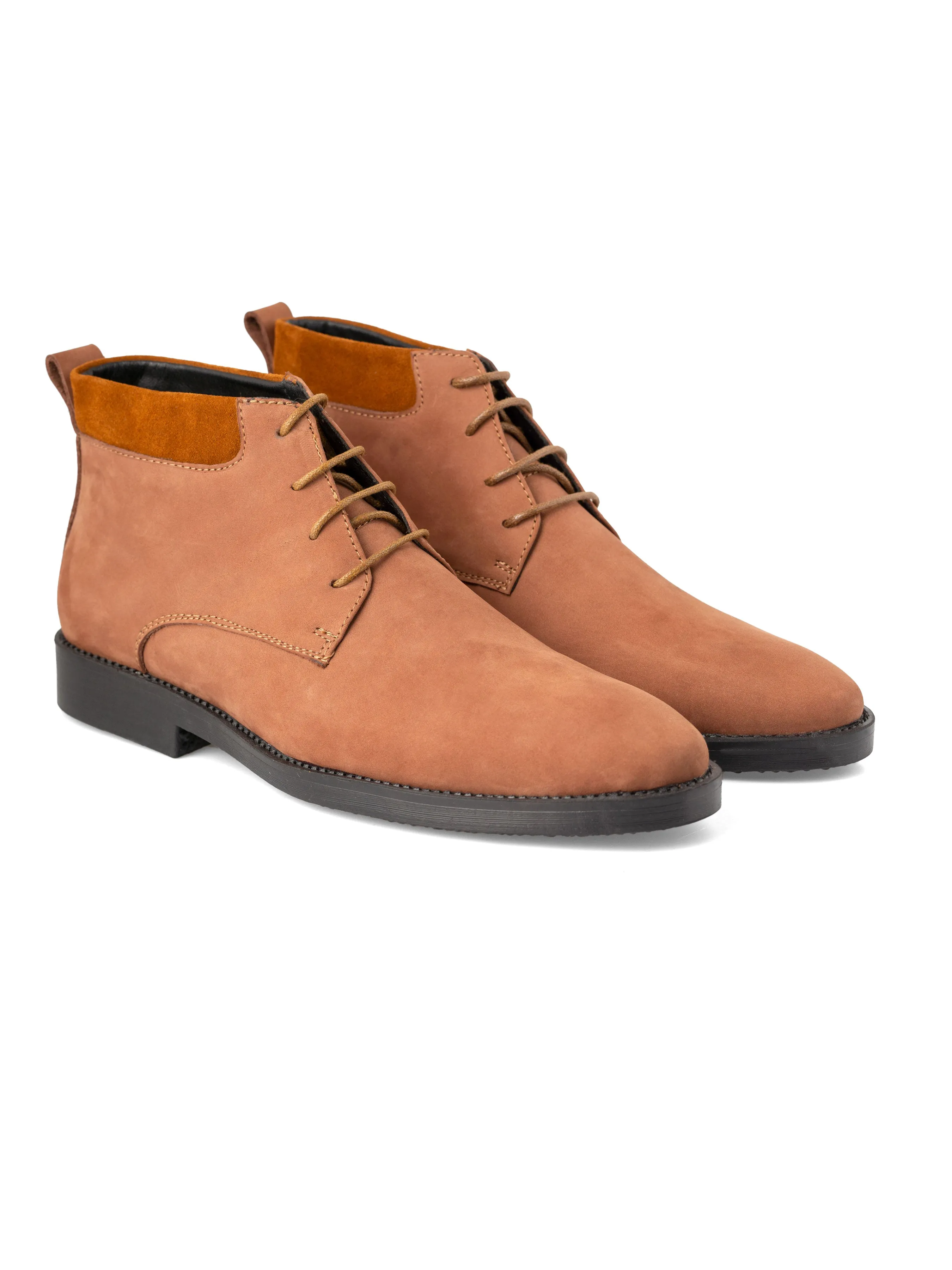 Hunter Chukka Boots - Cinnamon Brown Nubuck Leather (Crepe Sole)