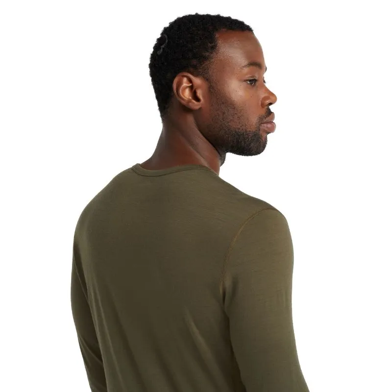 icebreaker Merino Base Layer Men's 200 Oasis Long Sleeve Crewe - Black, Loden