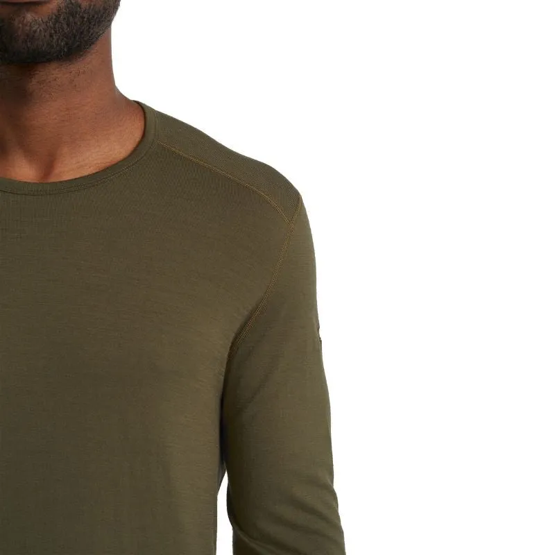 icebreaker Merino Base Layer Men's 200 Oasis Long Sleeve Crewe - Black, Loden