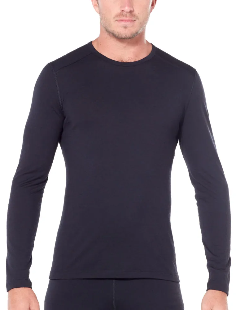 icebreaker Merino Base Layer Men's 200 Oasis Long Sleeve Crewe - Black, Loden