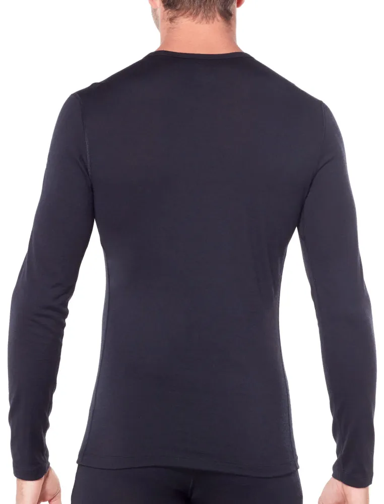 icebreaker Merino Base Layer Men's 200 Oasis Long Sleeve Crewe - Black, Loden