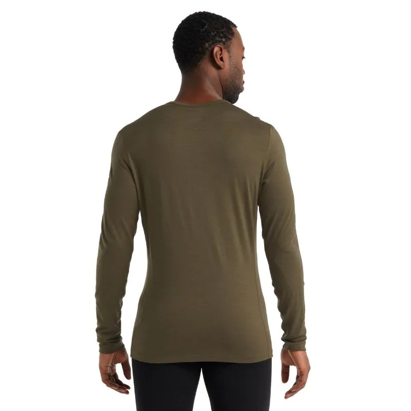 icebreaker Merino Base Layer Men's 200 Oasis Long Sleeve Crewe - Black, Loden