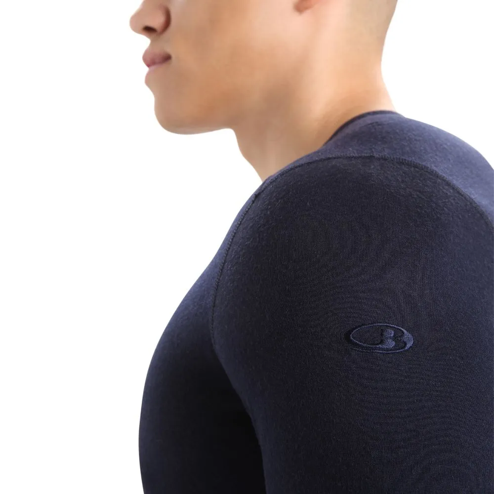 icebreaker Merino Base Layer Men's 200 Oasis Long Sleeve Crewe - Undyed Lazurite Nightshade Kyanite