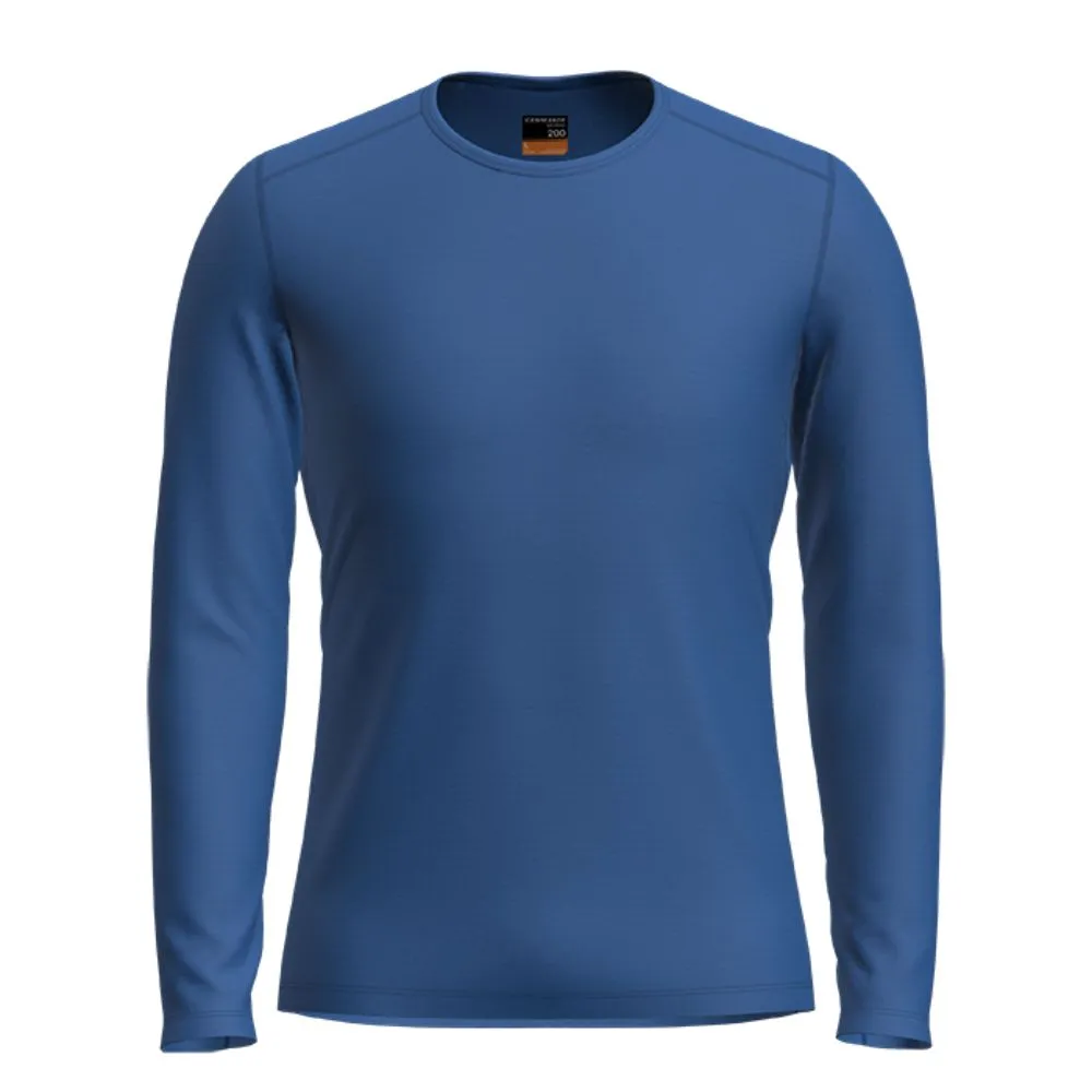 icebreaker Merino Base Layer Men's 200 Oasis Long Sleeve Crewe - Undyed Lazurite Nightshade Kyanite