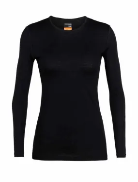 icebreaker Merino Base Layer Women's 200 Oasis Long Sleeve Crewe - Black