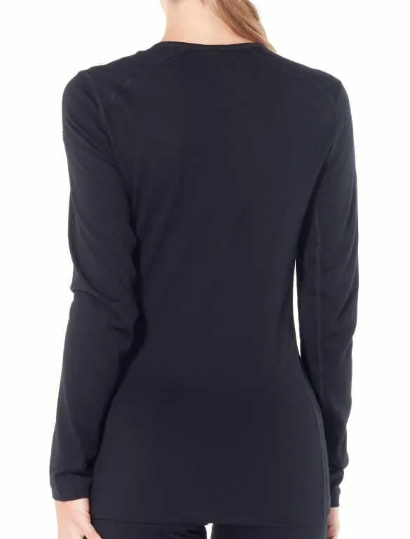 icebreaker Merino Base Layer Women's 200 Oasis Long Sleeve Crewe - Black