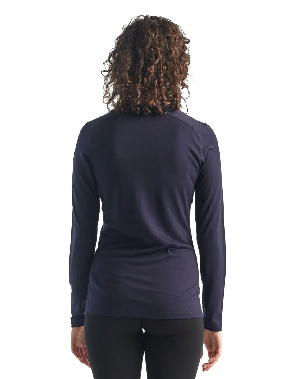 icebreaker Merino Base Layer Women's 200 Oasis Long Sleeve Crewe - Black