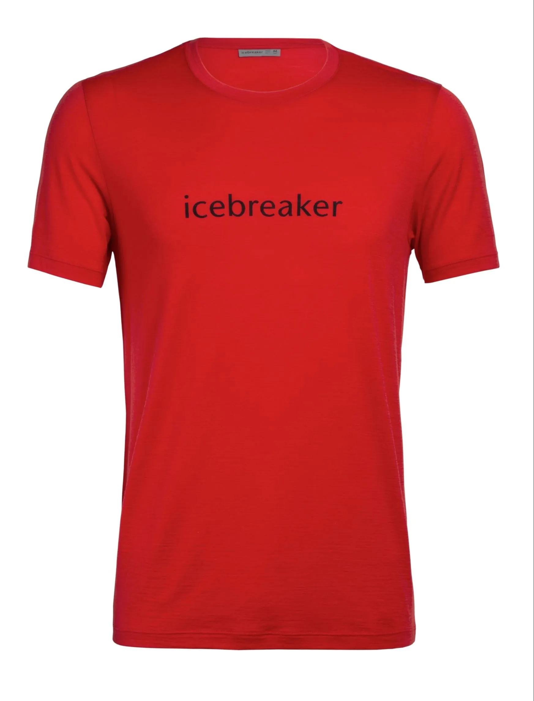 icebreaker Merino Men's 150 Tech Lite Short Sleeve Crewe Wordmark T-Shirt - Black Red