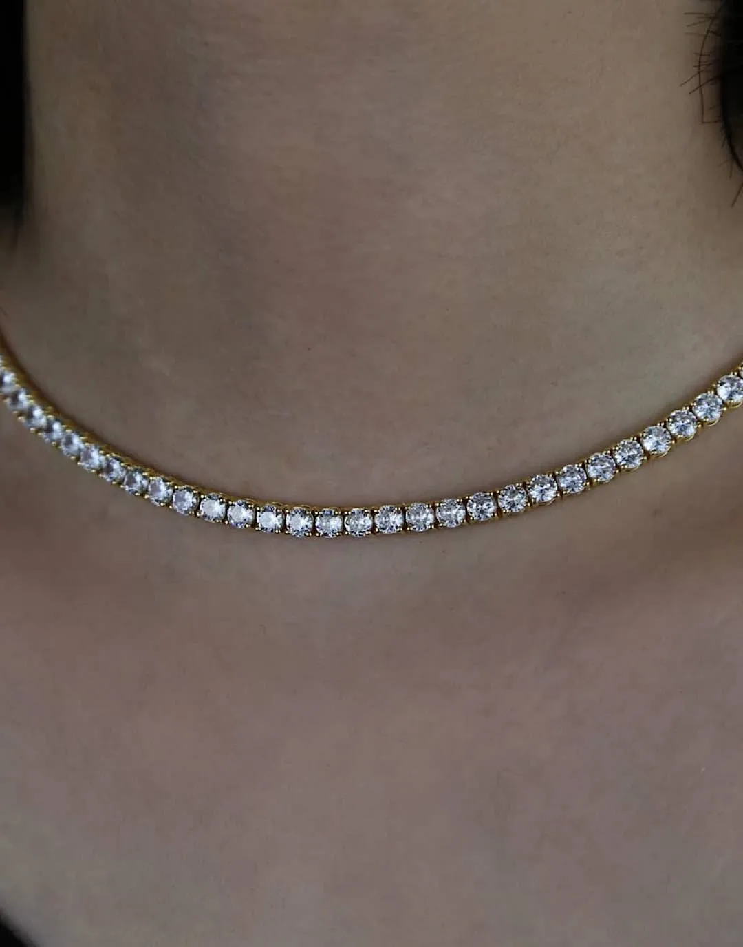 Iced Out Diamond Tennis Necklace