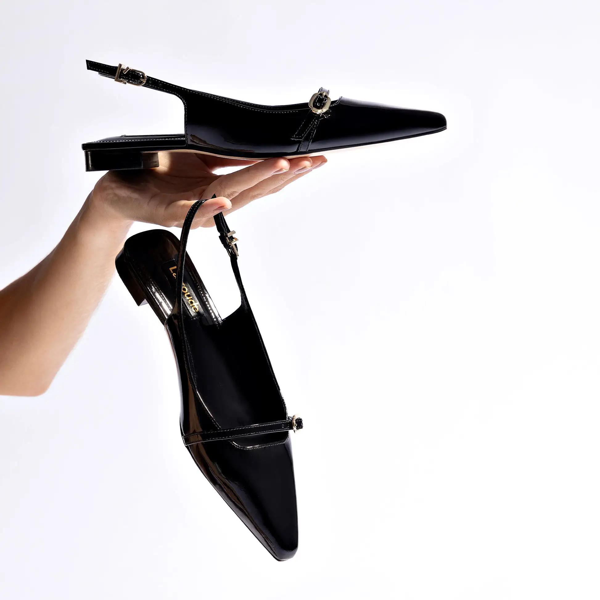 Ines Flat In Black Patent Leather