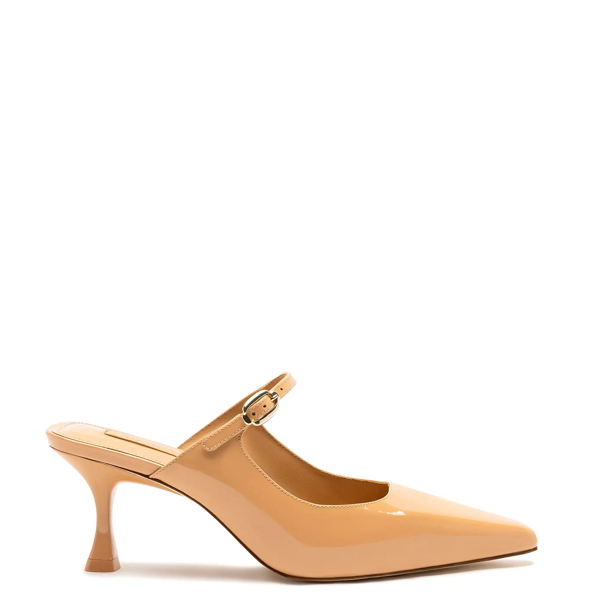 Ines Mule In Tan Patent Leather