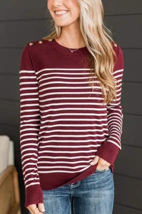 Keeping My Promise Knit Sweater- Burgundy