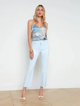 L’agence - Kendra Coated Cropped Flare Jean - Ice Water/White Contrast Coated