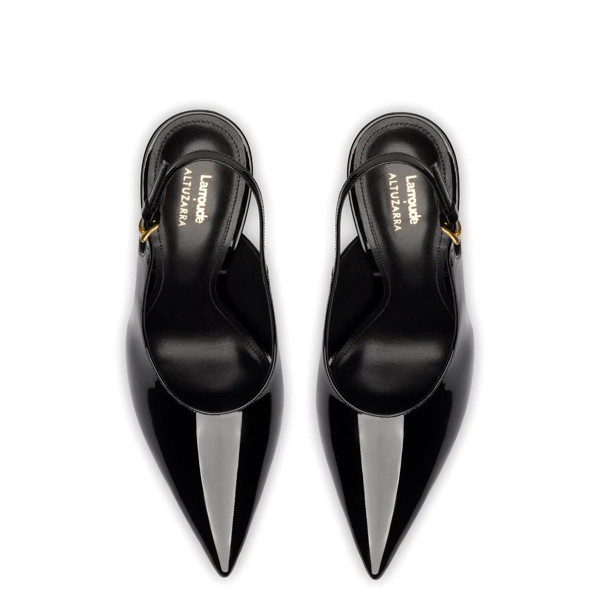 Larroudé x Altuzarra Pump In Black Patent Leather