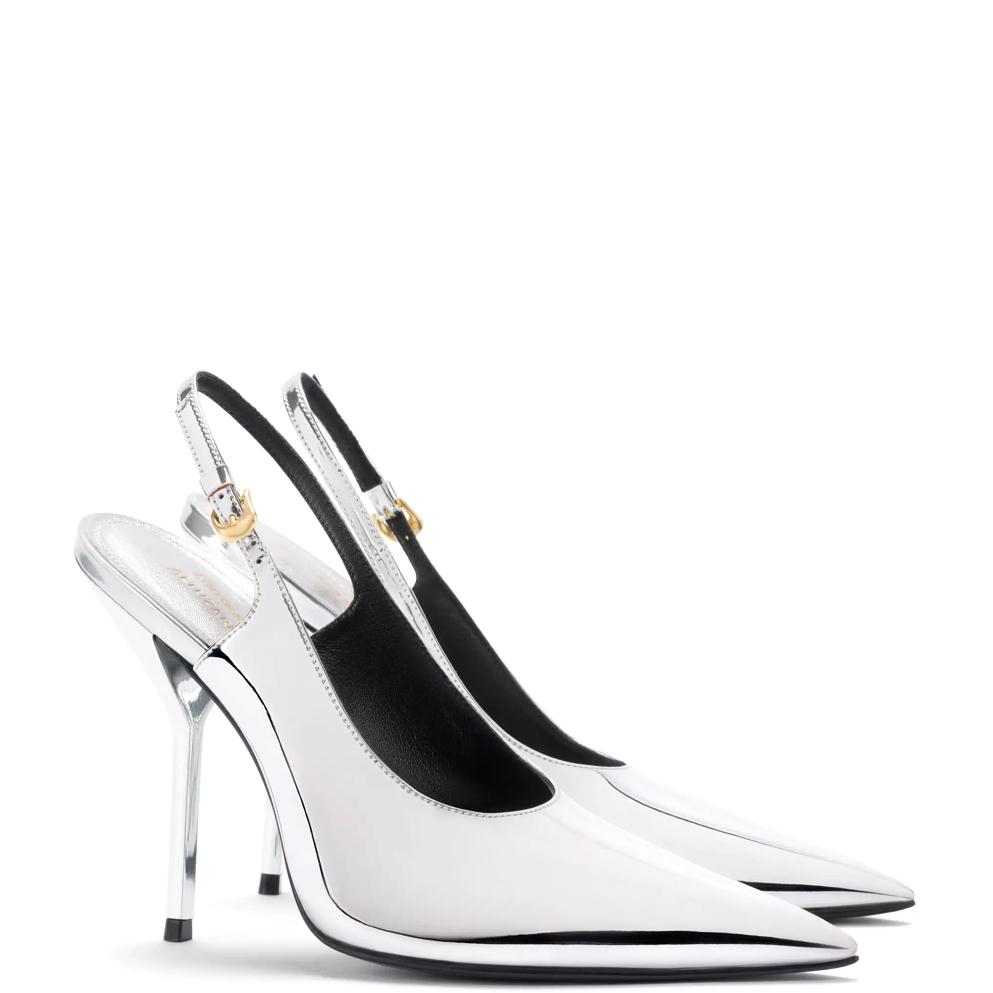 Larroudé x Altuzarra Pump In Silver Specchio