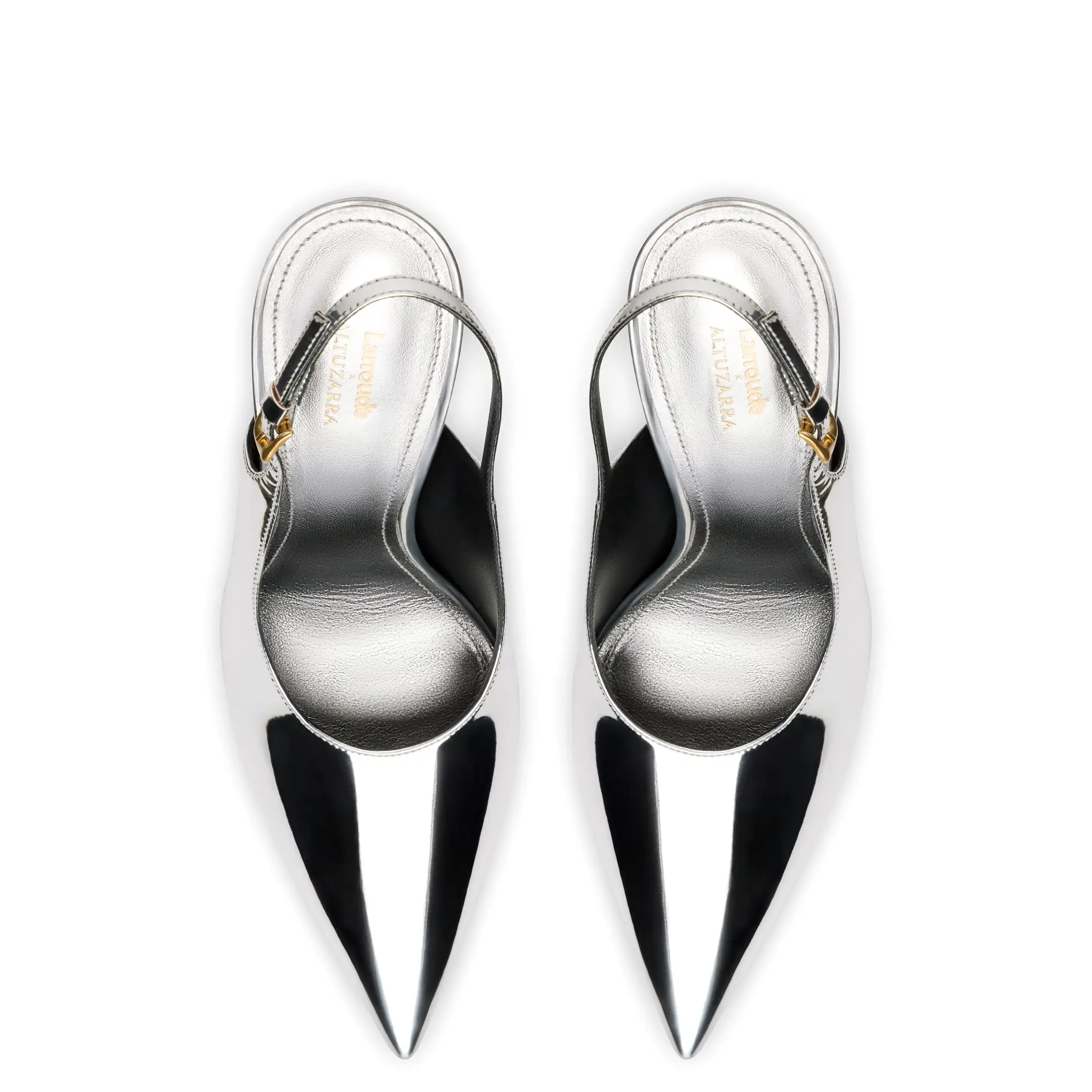 Larroudé x Altuzarra Pump In Silver Specchio