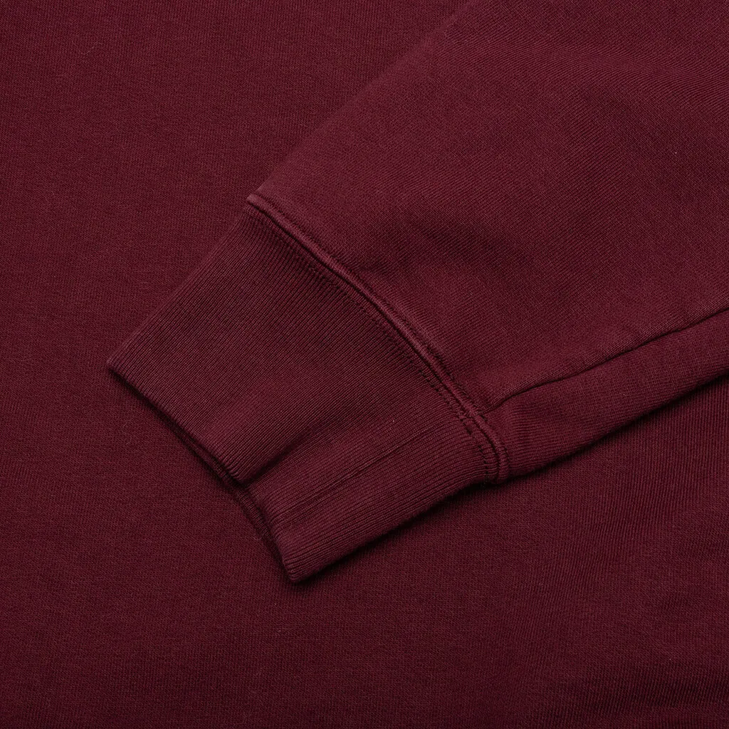 Logo-Embroidered Long-Sleeved Hoodie - Burgundy