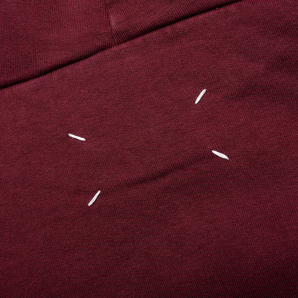 Logo-Embroidered Long-Sleeved Hoodie - Burgundy