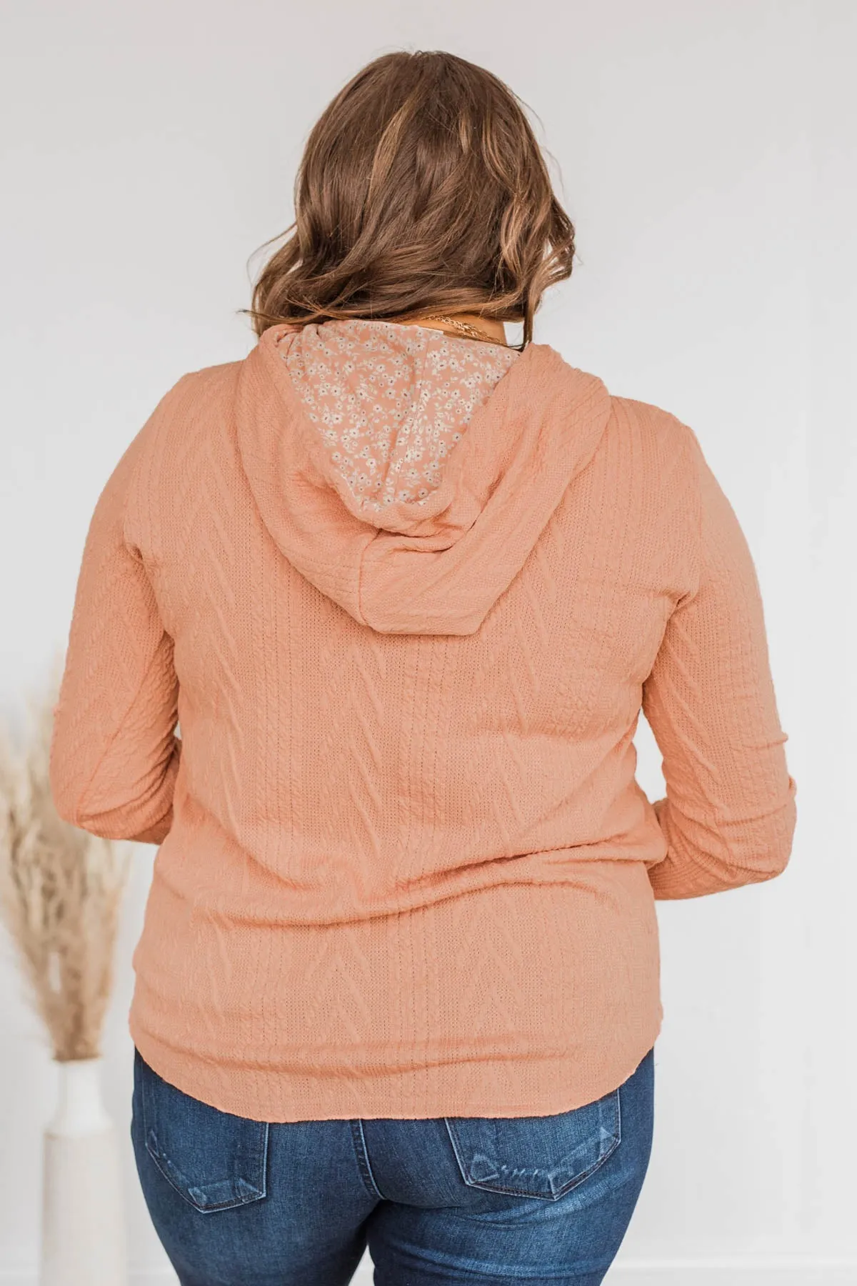 Loved Endlessly Knit Hoodie- Dusty Coral