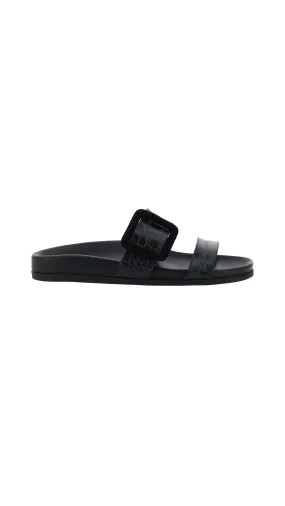 Mayfu Fussbett Croco Slide Sandals - Black