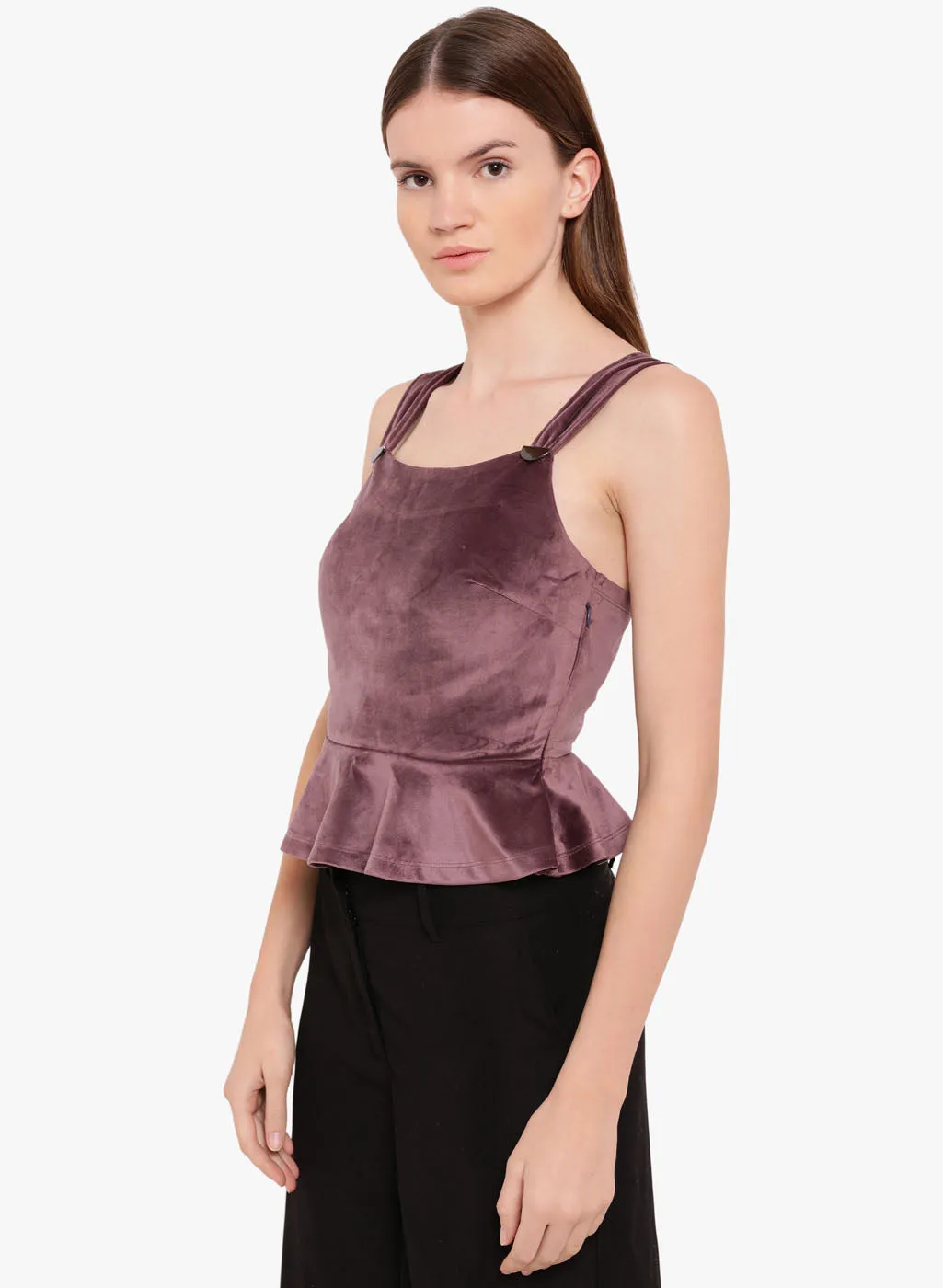 Mellow Musings Sleeveless Peplum Top