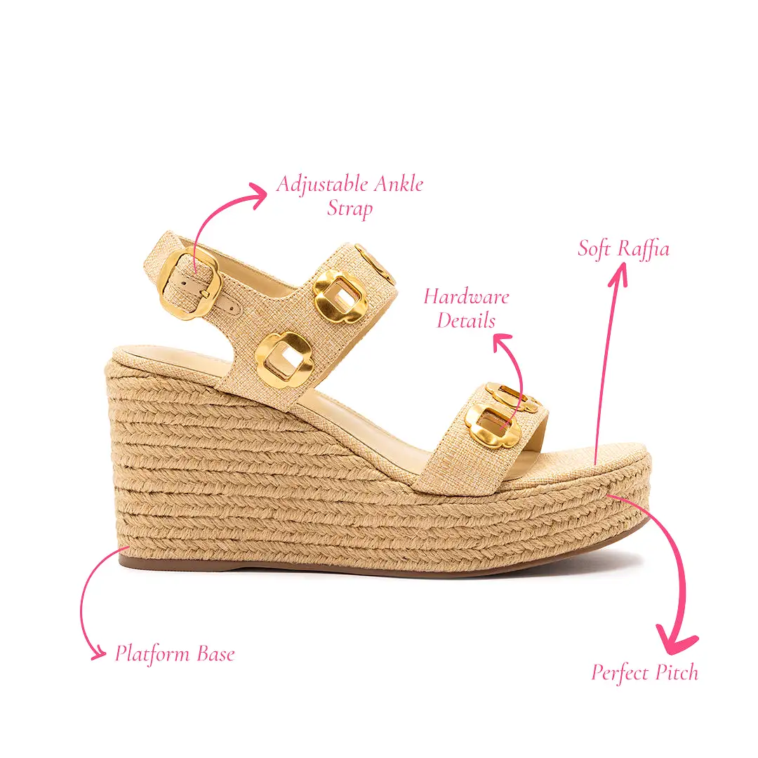 Milan Espadrille In Beige Raffia