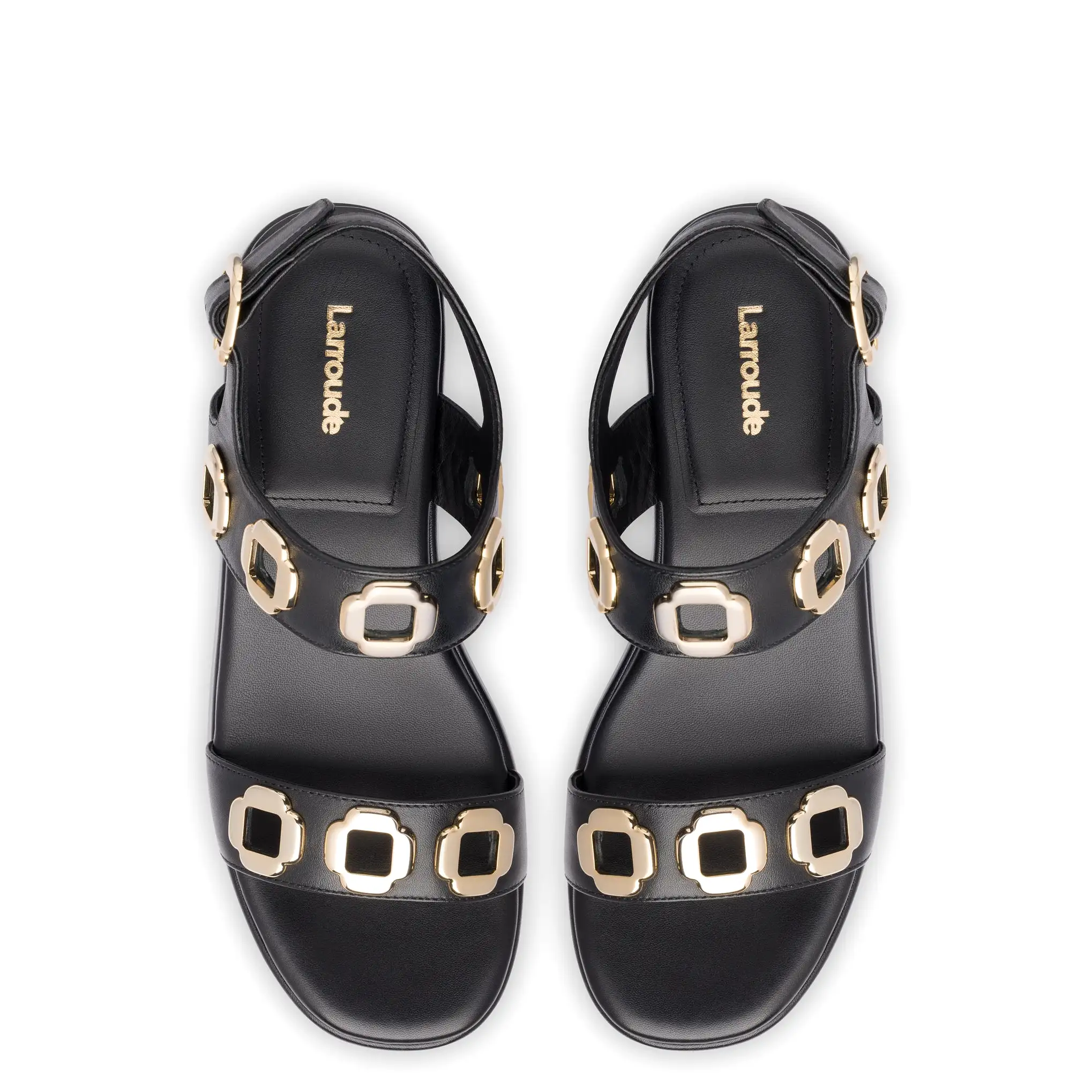 Milan Flatform Sandal In Black Leather