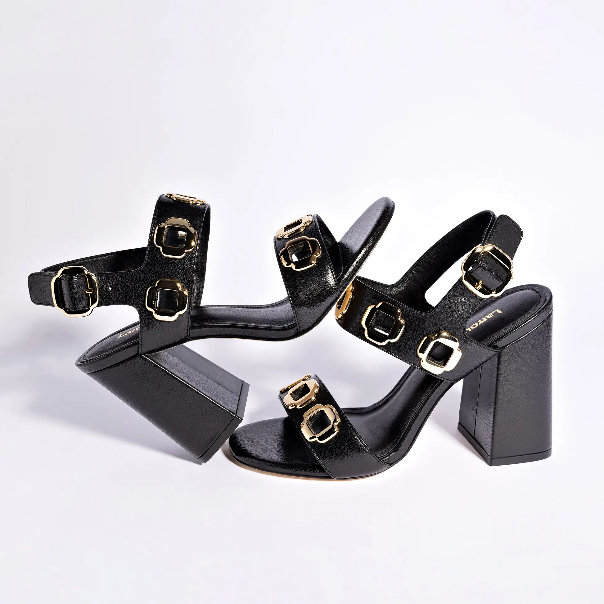 Milan Hi Sandal In Black Leather