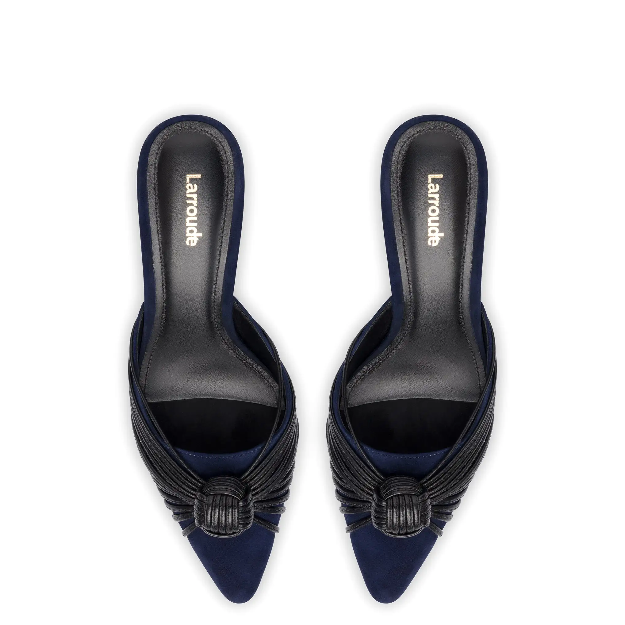 Mini Valerie Pump In Navy Suede and Black Leather