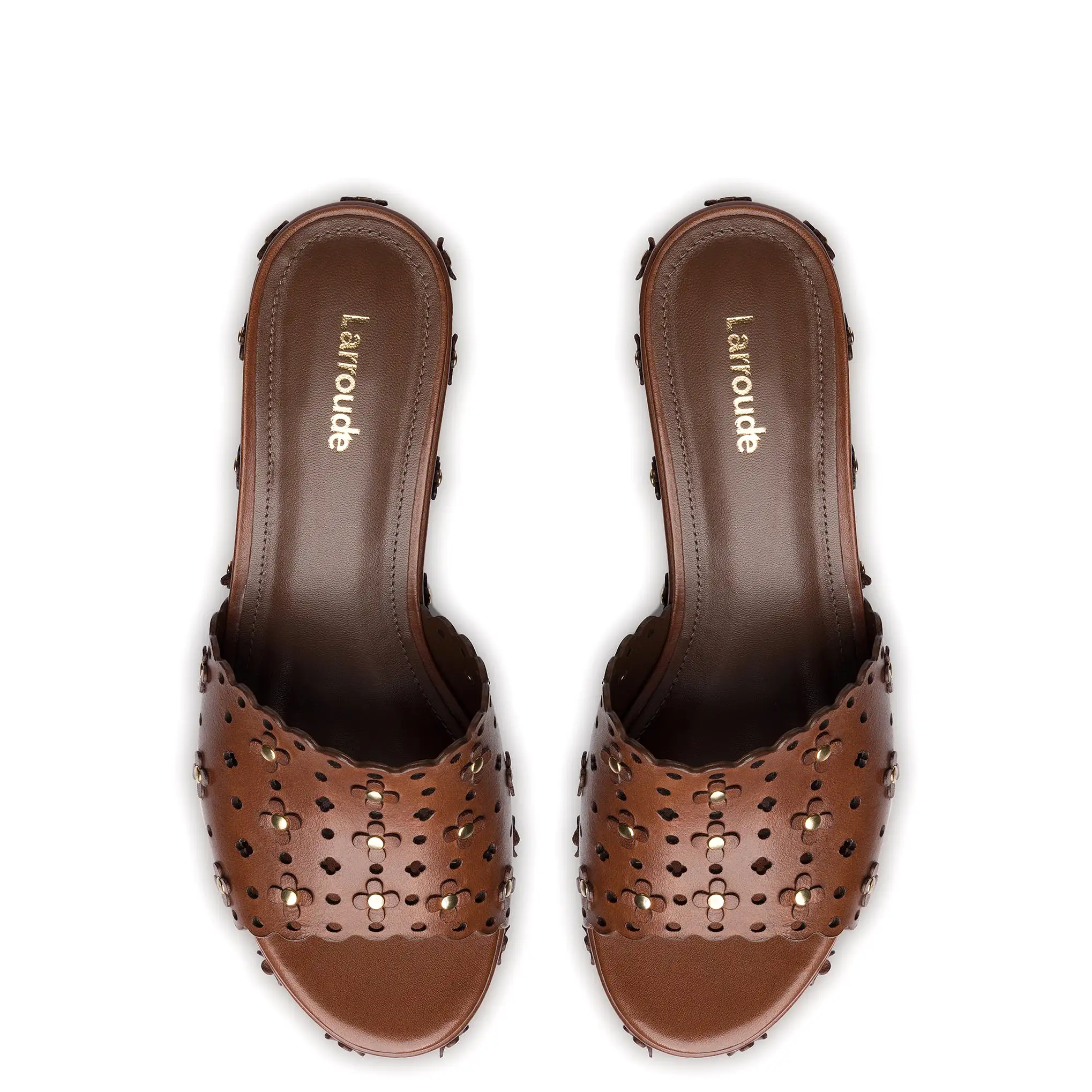 Miso Platform Sandal In Brown Leather