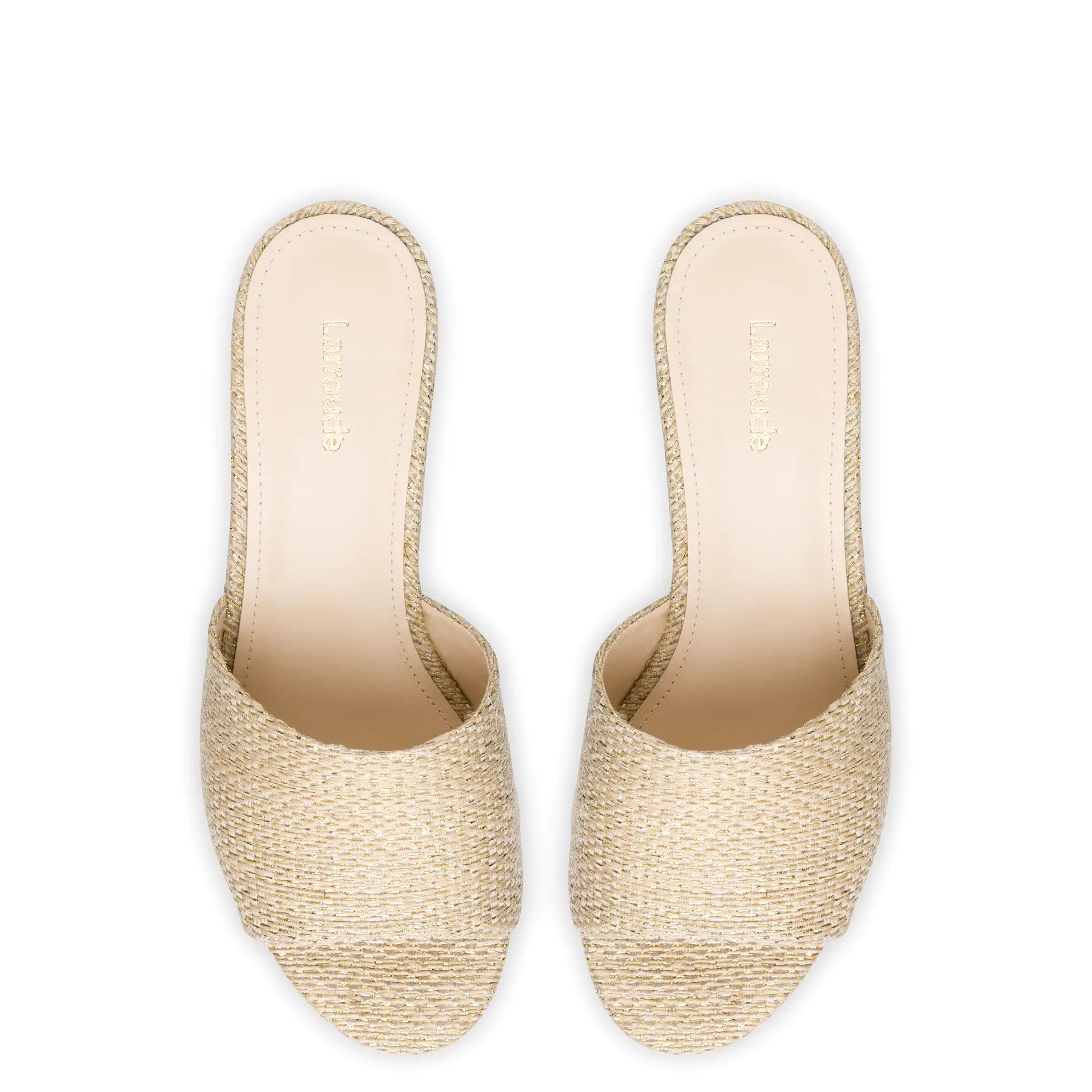 Miso Platform Sandal In Metallic Raffia