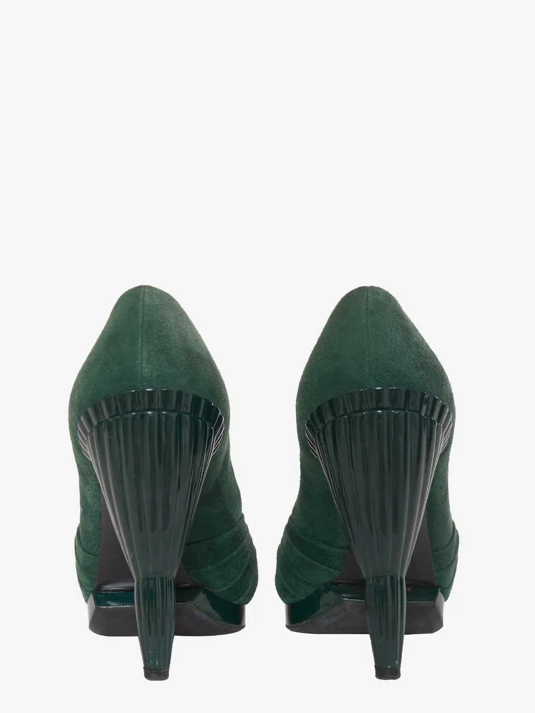 Miu Miu Open toe in green suede