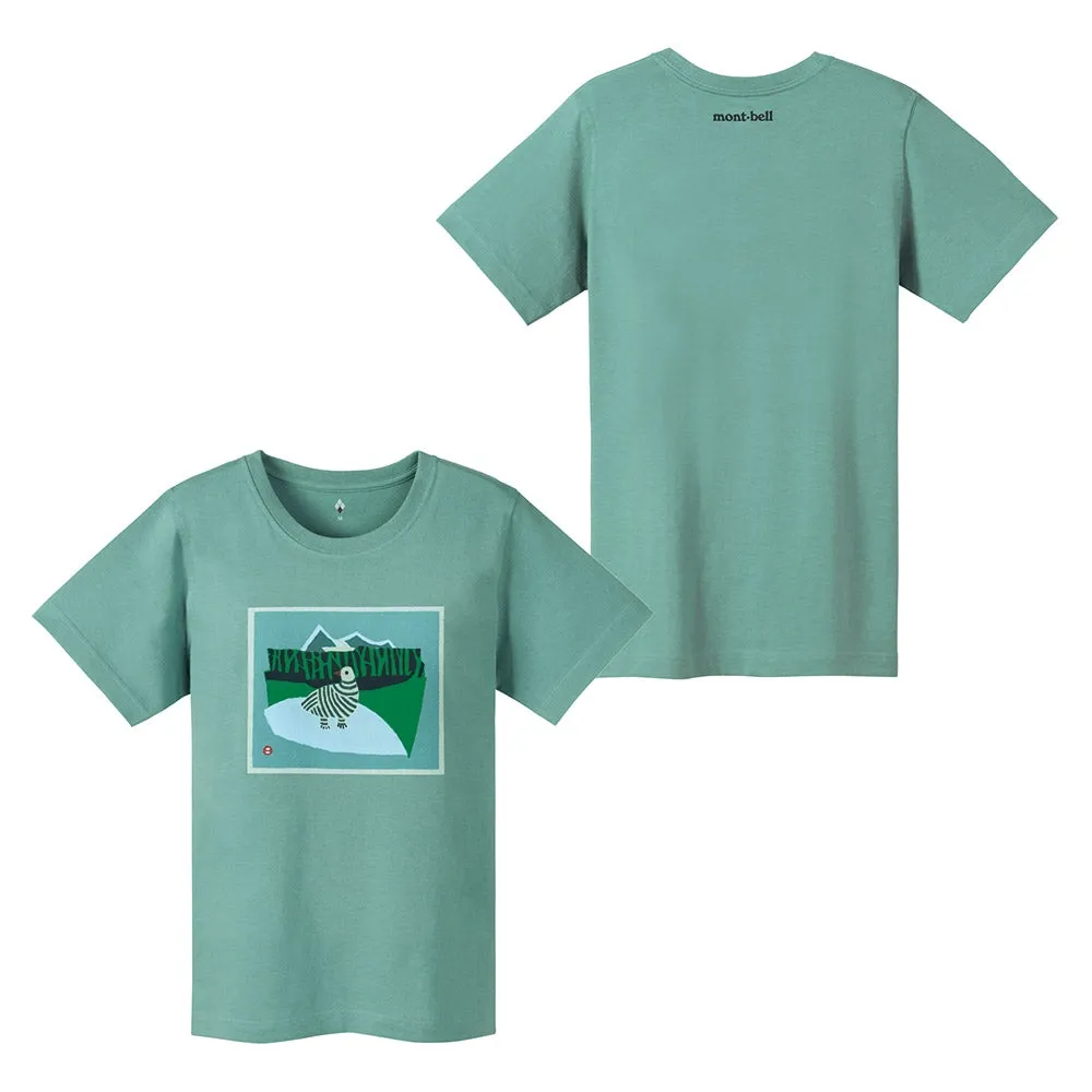 Montbell T-Shirt Women's Pear Skin Cotton T Raichou - Jade UV Cut