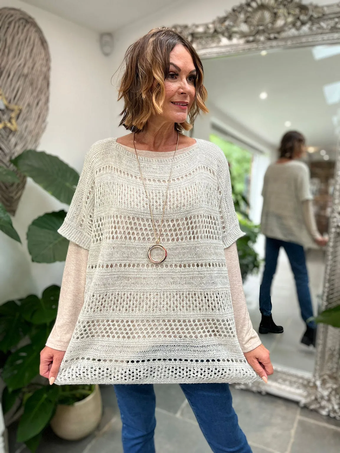 Multi Hole Shimmer Knit Helen