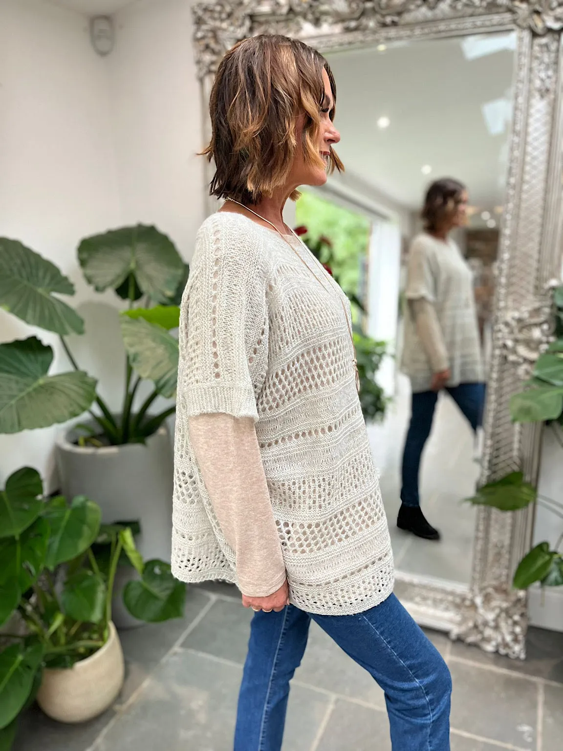 Multi Hole Shimmer Knit Helen