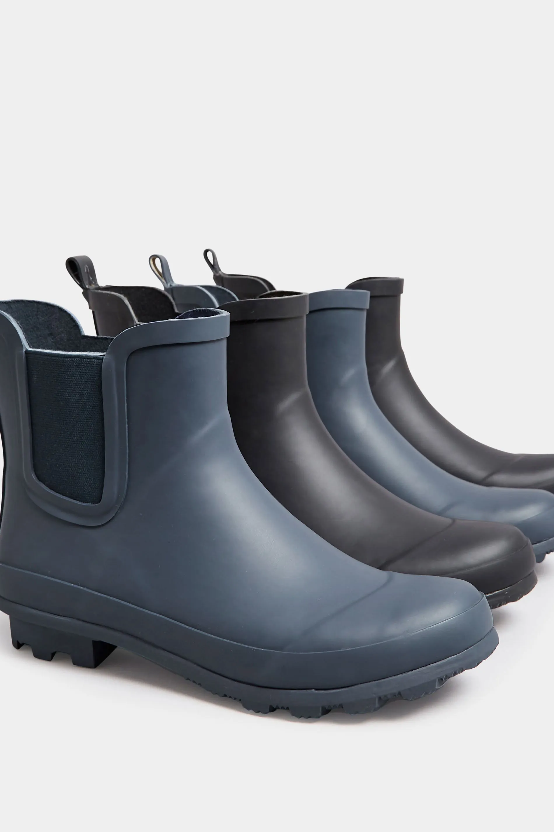 Navy Blue Chelsea Wellies In Wide E Fit