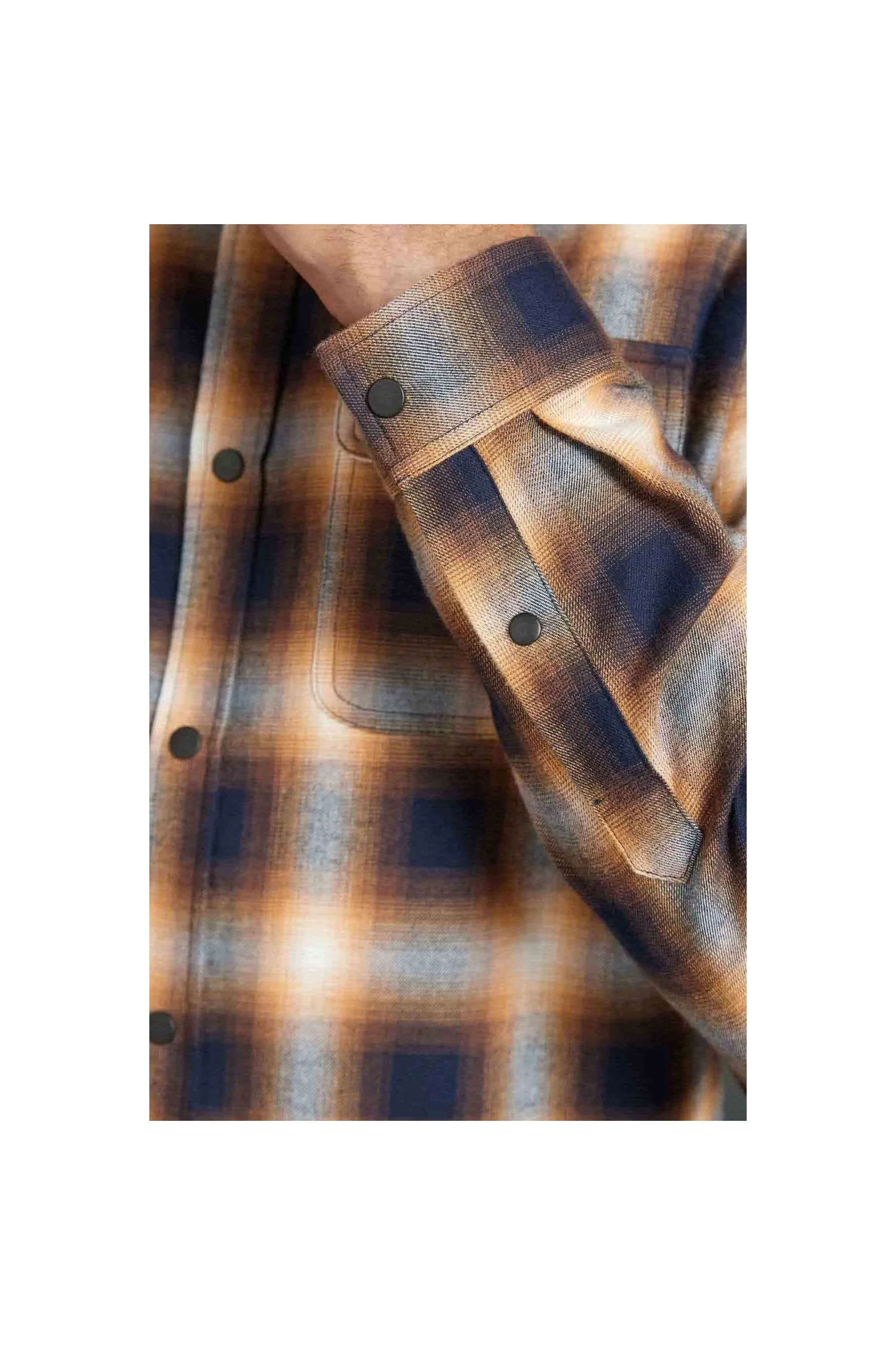 NEXT Tan-Navy Signature Brushed Flannel Check Shirt Multicolor Men Shirts