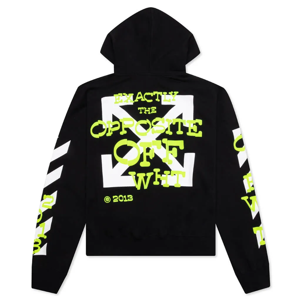 Opposite Arr Boxy Hoodie - Black/Lime